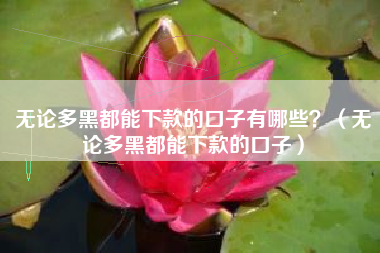 无论多黑都能下款的口子有哪些？（无论多黑都能下款的口子）